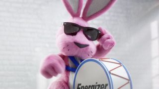 Energizer Bunny with sunglasses and a drum